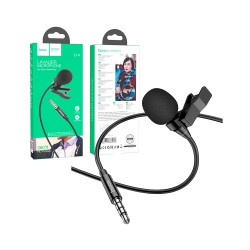 Microfone Hoco L14 Lavalier para 3,5mm Cabo de 2m Preto Microfone Hoco L14 Lavalier para 3,5mm Cabo de 2m Preto
